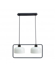 CANDELLUX Zodiac lampa wisząca czarny 2x40W E27 klosz biały 32-26811