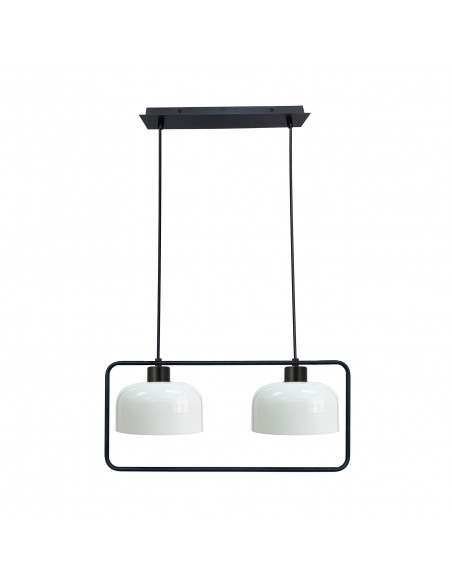 CANDELLUX Zodiac lampa wisząca czarny 2x40W E27 klosz biały 32-26811