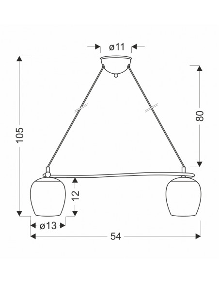CANDELLUX Serano lampa wisząca patynowy 2x60W E27 klosz biały 32-07360