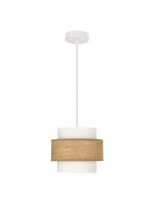 CANDELLUX NUGET lampa wisząca biały 1x60W E27 abażur kremowy 31-37015