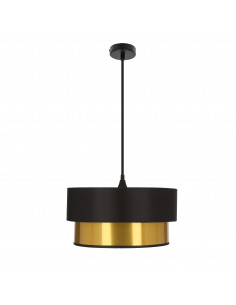 CANDELLUX ERNA lampa wisząca satynowy 1x60W E27 abażur czarny+złoty 31-37008