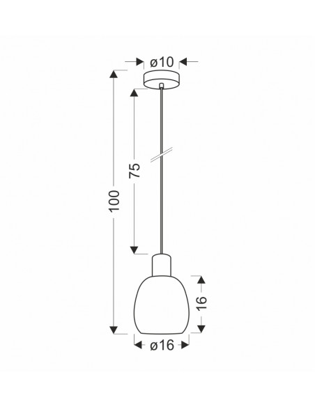 CANDELLUX Udin small lampa wisząca czarny 1x15W GU10 klosz szary 31-26941