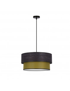 CANDELLUX Arezzo lampa wisząca czarny 1x60W E27 abażur czarny+oliwkowy 31-23858
