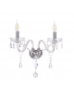 CANDELLUX Cristallo lampa kinkiet chromowy 2x40W E14 transparentny 22-30276