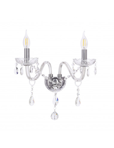 CANDELLUX Cristallo lampa kinkiet chromowy 2x40W E14 transparentny 22-30276