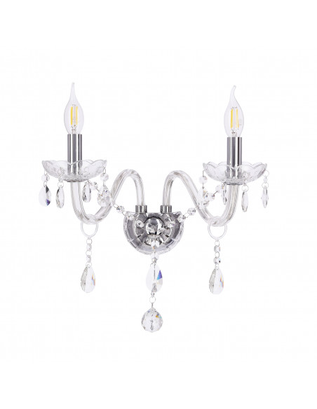 CANDELLUX Cristallo lampa kinkiet chromowy 2x40W E14 transparentny 22-30276