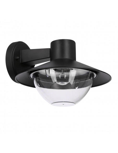 CANDELLUX Cosmos lampa ogrodowa kinkiet 26x17cm czarny 1x40W E27 kosz okrągły IP44 21-32249