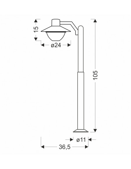 CANDELLUX Cosmos lampa ogrodowa latarnia mała 36,5x105cm czarny 1x40W E27 IP44 51-32423