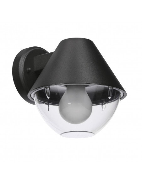 CANDELLUX Hendera lampa ogrodowa kinkiet 20,5x17,5 czarny 1x40W E27 klosz stożek IP44 21-32256