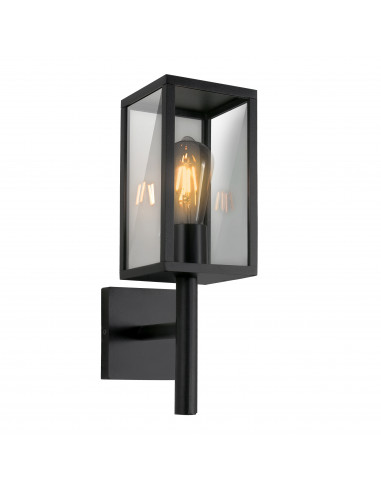 CANDELLUX Hosta lampa ogrodowa kinkiet górny 19x38cm sztyca czarny 1x60W E27 IP44 21-32263