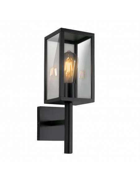CANDELLUX Hosta lampa ogrodowa kinkiet górny 19x38cm sztyca czarny 1x60W E27 IP44 21-32263