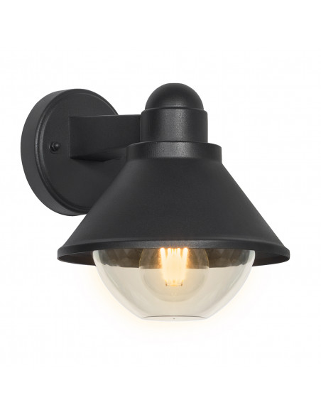 CANDELLUX Saginia lampa ogrodowa kinkiet 23,5x20,5cm czarny 1x40W E27 klosz okrągły IP44 21-32362