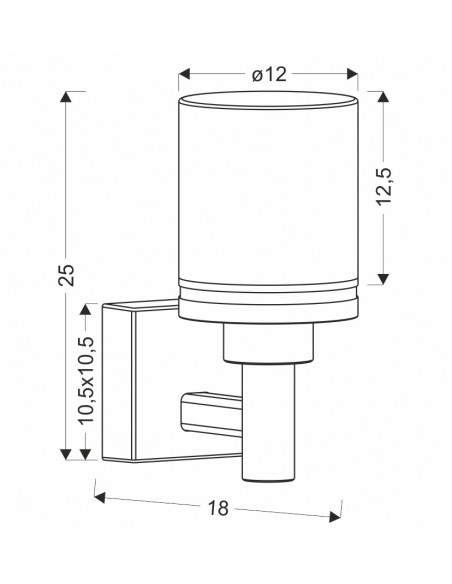 CANDELLUX Saponia lampa ogrodowa kinkiet górny 17,8x25cmczarny 12W LED IP65 21-32386