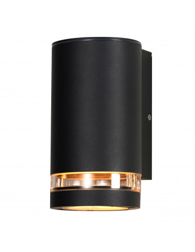 CANDELLUX Senecio lampa ogrodowa elewacyjna tuba+ring 10,5x16,5cm czarny 1x35W GU10 IP44 21-32393