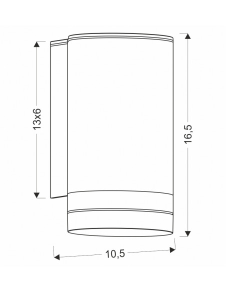 CANDELLUX Senecio lampa ogrodowa elewacyjna tuba+ring 10,5x16,5cm czarny 1x35W GU10 IP44 21-32393