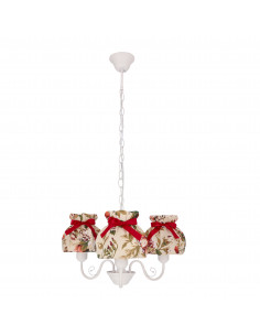 CANDELLUX ROZANO lampa wisząca biały 3x40W E27 abażur kwiatowy 33-36902