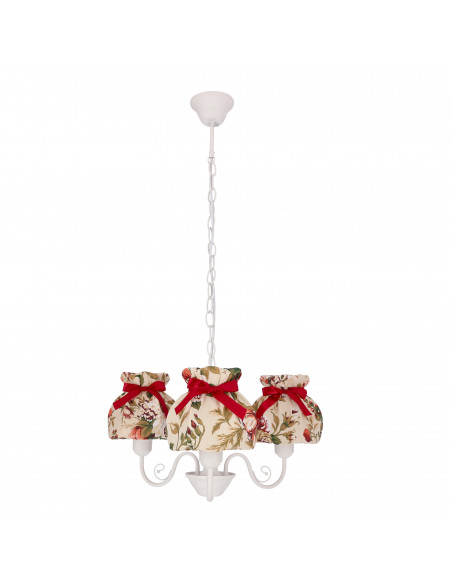 CANDELLUX ROZANO lampa wisząca biały 3x40W E27 abażur kwiatowy 33-36902