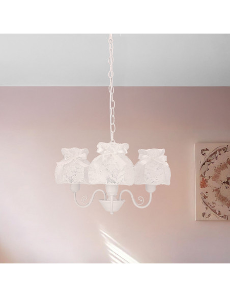 CANDELLUX ROSSINI lampa wisząca biały 3x40W E27 abażur biały 33-36889