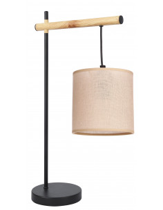 CANDELLUX Combi lampa stołowa czarny 1x60W E27 abażur beżowy 41-38418