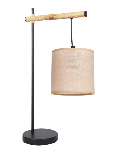 CANDELLUX Combi lampa stołowa czarny 1x60W E27 abażur beżowy 41-38418