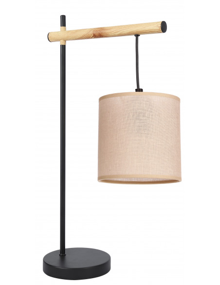 CANDELLUX Combi lampa stołowa czarny 1x60W E27 abażur beżowy 41-38418