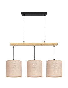 CANDELLUX Combi lampa wisząca czarny 3x60W E27 abażur beżowy 33-39972