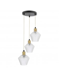 CANDELLUX Greniko lampa wisząca talerz czarny 3x40W E14 klosz bezbarwny 33-36377