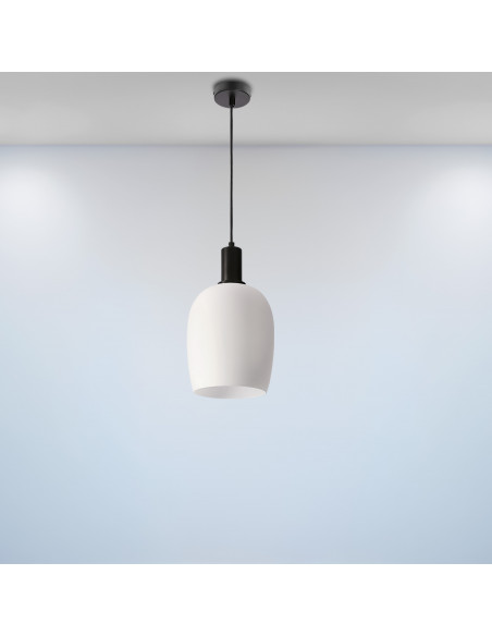 CANDELLUX WOLKEN lampa wiszaca czarny 1x40W E27 klosz biały 31-35530