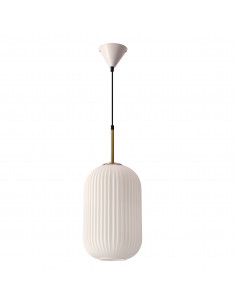 CANDELLUX CRESTO lampa wiszaca biały+złoty 1x40W E27 klosz biały 31-35455