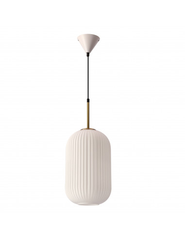 CANDELLUX CRESTO lampa wiszaca biały+złoty 1x40W E27 klosz biały 31-35455