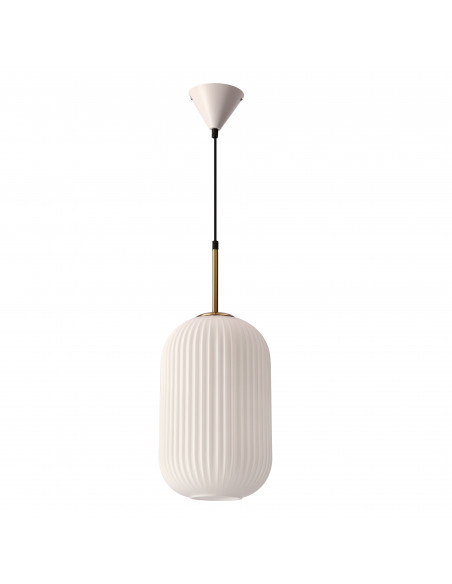 CANDELLUX CRESTO lampa wiszaca biały+złoty 1x40W E27 klosz biały 31-35455