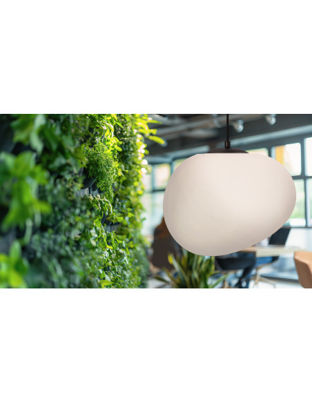 CANDELLUX STONES lampa wisząca czarny 30cm 1x40W E27 klosz biały 31-35141