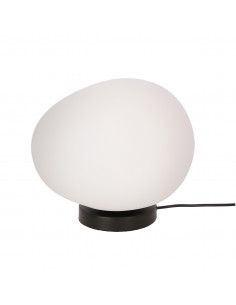 CANDELLUX STONES lampa stołowa czarny 30cm 1x40W E27 klosz biały 41-35226