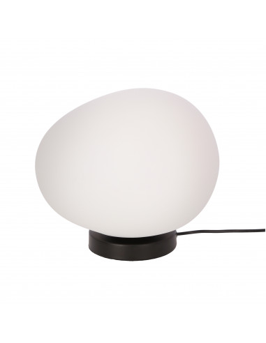 CANDELLUX STONES lampa stołowa czarny 30cm 1x40W E27 klosz biały 41-35226