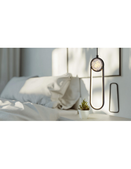 CANDELLUX LACRIMA lampa wiszaca czarny 10cm 15W LED 3000K maskownica biała 31-35585
