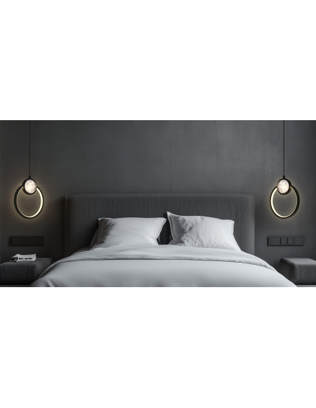 CANDELLUX LACRIMA lampa wiszaca 20cm czarny 15W LED 3000K maskownica biała 31-35592