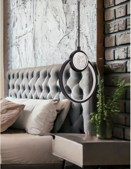 CANDELLUX LACRIMA lampa wiszaca 20cm czarny 15W LED 3000K maskownica biała 31-35592
