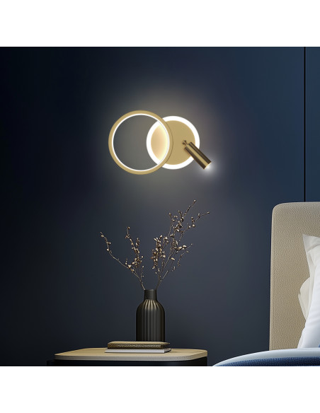 CANDELLUX MONET lampa kinkiet koło złoty 18W LED 3000K klosz biały 22-35677