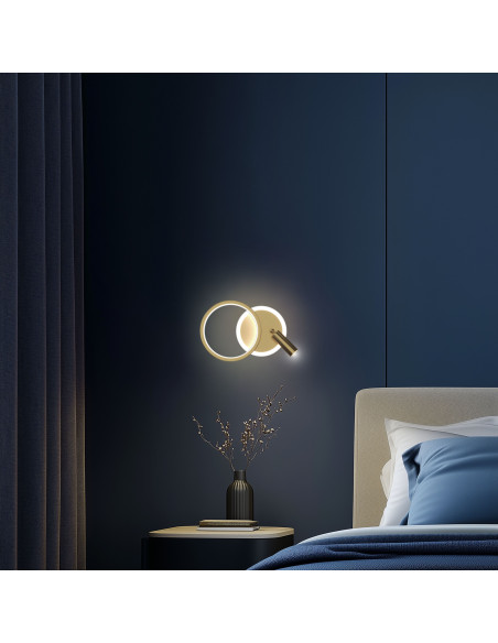 CANDELLUX MONET lampa kinkiet koło złoty 18W LED 3000K klosz biały 22-35677