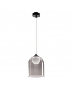 CANDELLUX Klea lampa sufitowa czarny 1x15W G9 klosz dymiony+biały 31-38340