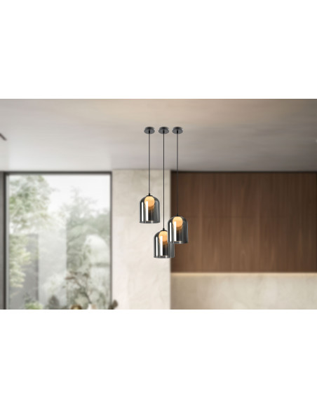 CANDELLUX Klea lampa sufitowa czarny 1x15W G9 klosz dymiony+biały 31-38340