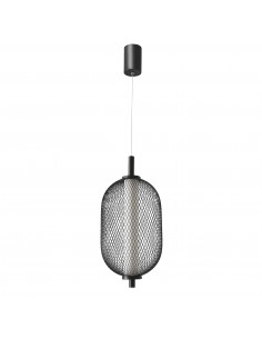 CANDELLUX PUMA lampa wisząca 15cm czarny 10W LED 3000K klosz biały 31-35349