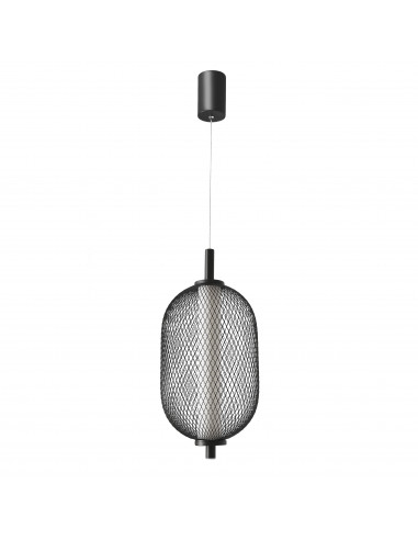 CANDELLUX PUMA lampa wisząca 15cm czarny 10W LED 3000K klosz biały 31-35349