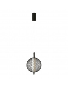 CANDELLUX PUMA lampa wisząca 20cm czarny 10W LED 3000K klosz biały 31-35332