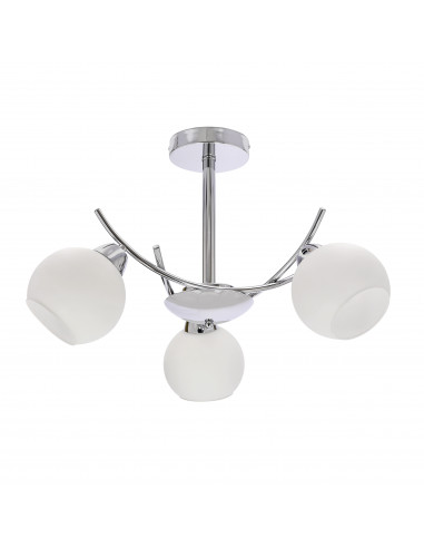 CANDELLUX AMOS Lampa wiszaca chromowy 3x40W E27 klosz biały 33-34991