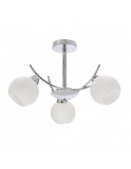 CANDELLUX AMOS Lampa wiszaca chromowy 3x40W E27 klosz biały 33-34991