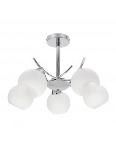 CANDELLUX AMOS Lampa wiszaca chromowy 5x40W E27 klosz biały 35-34984