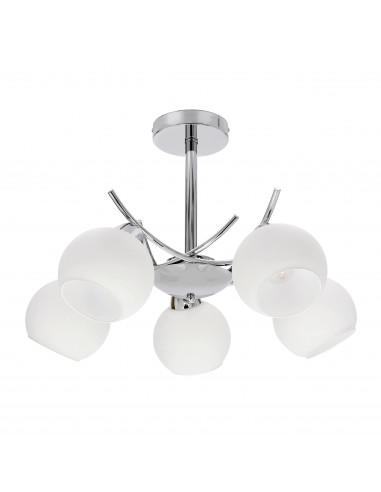 CANDELLUX AMOS Lampa wiszaca chromowy 5x40W E27 klosz biały 35-34984