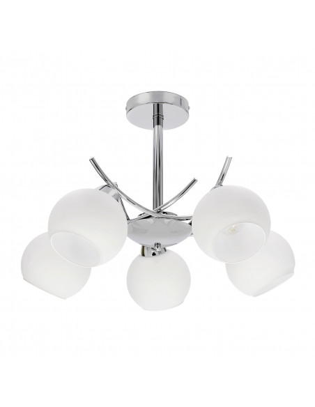 CANDELLUX AMOS Lampa wiszaca chromowy 5x40W E27 klosz biały 35-34984