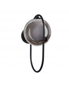 CANDELLUX CORDEL kinkiet 1x28W G9 ring czarny, klosz grafitowy 21-44044